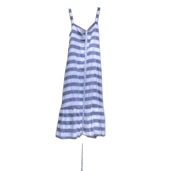 Theodore & Chelsea Blue/White Striped Ruffled Bottom Belted Sundress Sz Medium - Picture 10 of 14